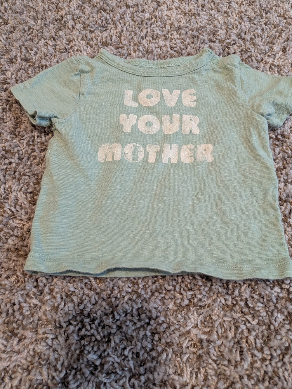Little Co Love Your Mother Short Sleeve Tee - Seafoam Green Size 3 Months